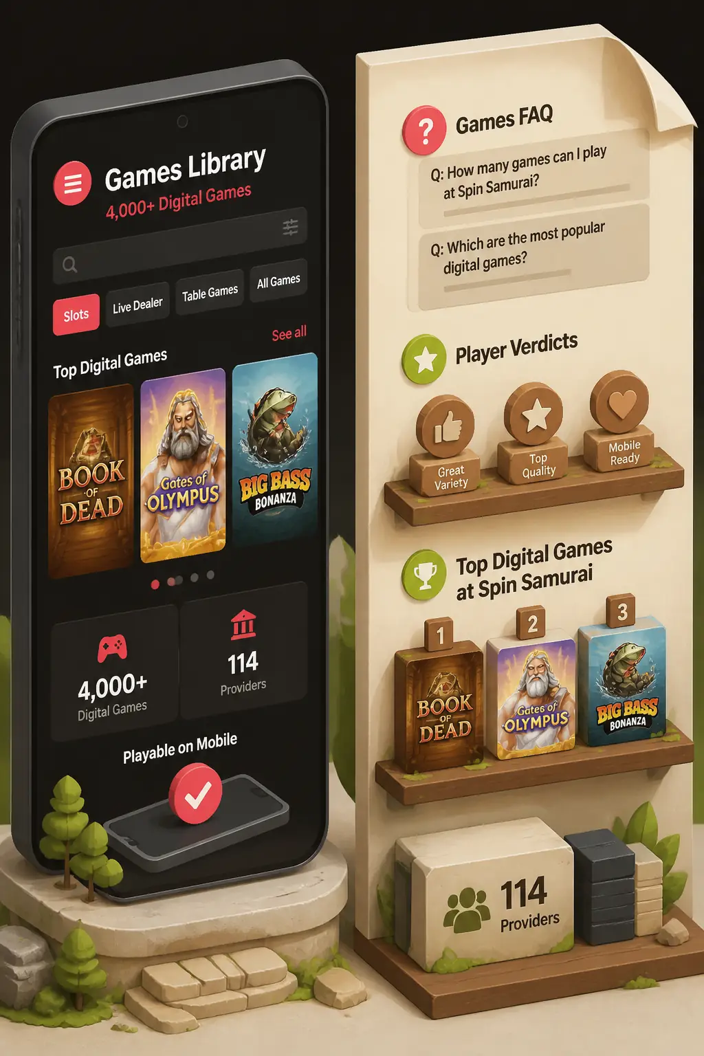 Spin Samurai Games visual guide for Spin Samurai Casino